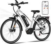 HITWAY 27.5" Electric Bike for Adults, 250W Mid-Drive Motor with Torque Sensor, Hydraulic Disc Brakes, 36V 13AH Removable Battery, 7-Speed Commuter/City E-Bicycle for Men & Women
