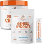 Genius Hydration & Muscle Support Bundle - Hydrate Stick Pack Powder Drink Mix & Micronized Creatine Monohydrate Powder - Natural Electrolyte Booster & Post-Workout Supplement