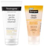 Neutrogena Deep Clean Blackhead Eliminiting Scrub, 40g&Neutrogena Deep Clean Foaming Cleanser, 50g