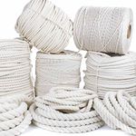 GOLBERG Twisted 100% Natural Cotton Rope - White Cotton Rope - (3/4 Inch x 10 Feet)