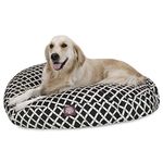 Black Bamboo Large Round Indoor Outdoor Pet Dog Bed With Removable Washable Cover By Majestic Pet Products