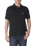 Nautica Men's Classic Fit Short Sleeve Solid Soft Cotton Polo Shirt, True Black, 4X Tall