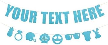 Your Text Here banner - Funny Rude Customize Your Party Banner Signs | Custom Text/Phrase Banner | Make Your Own Banner Sign (StringItBanners) (Blue-Harbor Glitter)