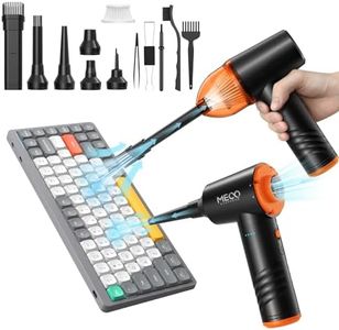Compressed Air Duster & Mini Vacuum Cleaner 4in1, MECO 3 Gear 110000RPM Electric Air Blower, 13000PA Keyboard Cleaner, Handheld Vacuum Cordless Air Duster for PC/Computer/Keyboard/Sofa/Car (Orange)
