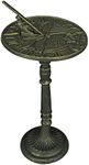 21-Inch Cast Iron Verdigris Dragonfly Sundial: A Unique Blend of Artistry and Functionality for Your Garden, Patio, or Pool Area, Infusing Timeless Charm to Exterior Spaces