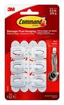 Command Mini Hooks, White - 6 Hooks and 8 Small Adhesive Strips - Damage Free Adhesive Wall Hooks