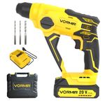 iBELL VORMIR VR CH21-10 20V Max Cordless Rotary Hammer Drill with 2.0Ah Li-Ion Battery & Fast Charger | SDS-Plus chuck| 1.2J Impact Energy |900 RPM,5000 BPM | For Concrete, Steel, Wood|BMC