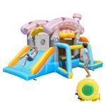 Doctor Dolphin Inflatable Bounce House for Kids Toddle Bouncy Castle Jumping House with Air Blower Kids Slide for Party