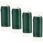 4 Rolls Floral Wire 152 Yards 22 Gauge Green Florist Wire Flexible Floral Wire Febwind Flexible Paddle Wire for Flower Arrangement Garland Floral Handicrafts Wreaths Plant Crafts