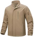 TACVASEN Work Jackets for Men Waterproof Fishing Jackets with Pockets Fleece Jacket Waterproof Winter Thermal Hunting Jacket Khaki