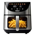 Libra 6.5 Liter Air Fryer Oven – 1740W Stainless Steel Air Fryer with 9-in-1 Digital Functions: Air Fry, Toast, Grill, Bake, Reheat & Keep Warm – Uses 90% Less Oil, Stainless Steel Interior