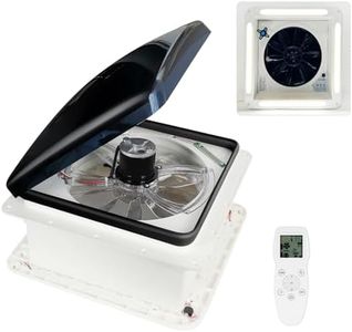 OUTPRIZE Upgraded Remote Control RV Roof Vent Fan with LED Light, 12V DC 14" Super Quiet RV Roof Fan with Rain Sensor, 10-Speed, Reversible