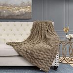 Home Soft Things Saga Throw Couch Cover Sofa Blanket, 50" x 60", Taupe