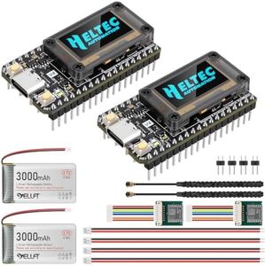 2 Set ESP32 LoRa V4 Development Board + L76K GNSS Module + 3000mAh Battery, Upgraded ESP32-S3 WiFi BLE 16MB Flash 28dBm High Power SX1262 LoRa Module for Meshtastic MeshCore LoRaWAN