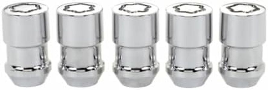 McGard Wheel Lock Nut Set For Jeep Wrangler 1990-2017 | 5 Pack | Cone Seat | 1/2-20 | 3/4 &13/16 Dual Hex | 1.46in. Length | Chrome