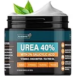 NUVADERMIS Urea Cream 40 Percent for Feet - 40% Urea Foot Repair Lotion - Maximum Strength For Dry Cracked Heels - 2% Salicylic Acid, Shea Butter, Tea Tree Oil, Vitamin E - 5.29 oz Jar
