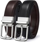 Contacts Men's Genuine Leather Pin Buckle Reversible Belt | Leather Belt for Men Classic Designs for Work & Business Casual (10-Black|Brown)…