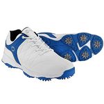 Ram Golf FX Tour Mens Waterproof Golf Shoes- White/Blue- UK 10