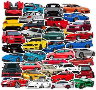 100pcs Cool Brand Skateboard Teens Skate Stickers for Laptop Water Bottles Car Luggage Bicycle Helmet Motorcycle Bumper (100pcs JDM Racing Car)