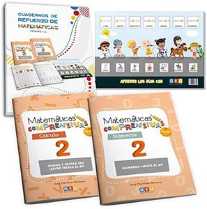 MATEMATICAS 1 PRIMARIA | SUMAS Y RESTAS 6 AÑOS | Aprende a Sumar y Restar Editorial Geu 1 Primaria | Pack Matemáticas Comprensivas 1.2 - Pack Cuadernos Refuerzo Matemáticas Cálculo 2 + Números 2