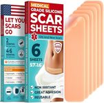 Medical Grade Silicone Scar Sheets - 6pk (5.7”x1.6”) - Visible Difference on Surgical & Keloid Scars - Reusable C-Section Scar Silicone Strips - Easy to Use Patches for Scar Healing