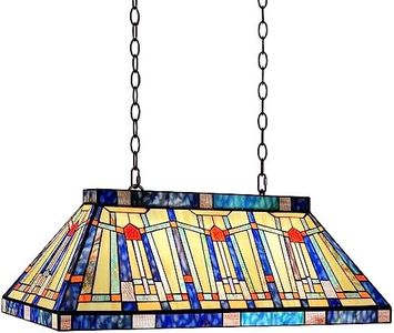 Capulina Tiffany Lamp Blue Cream Stained Glass Pendant Light Chandelier