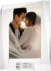 DONOUCLS 4" x 6" Crystal Picture Frame with Gift Boxed Decorative Photo Frame for Home Wedding Gift