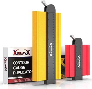 XEEMYX 2 Pack Contour Gauge with Lock - Plastic Profile Tool for Corners | DIY Profile Gauge Contour Tool | 5” & 10” Contour Gauge Duplicator Outline Ruler for Woodworking Templates, Tiles