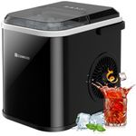 Ice Maker Machine, CUMEOD Countertop Ice Cube Maker with LED Display, Ice Cubes Ready in 6-10 Minutes, Make 12kg 24 Hrs, No Plumbing Self-Cleaning with Ice Scoop & Basket for Home/Office/Bar, 120W