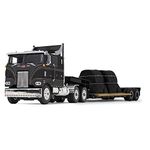 DCP by First Gear Black/Grey/Silver: Peterbilt Model 352 COE 110" Sleeper with Turbo Wing & Rogers Vintage Lowboy Trailer with Coil Load