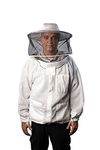 Forest Beekeeping Supply - Premium Ventilated Beekeeping Jacket with Round Hood | Suitable for Beginner and Commercial Beekeepers | Metal Brass Zippers | Thumb Straps | Hive Tool Pockets - (Large)