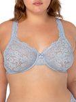 Smart & Sexy Women's Signature Lace Unlined Underwire Bra, Mineral Water, 44DD