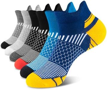 Niofind Chaussettes Sport Homme, Rembourré Chaussettes Basses Courtes en Coton pour Hommes Socquettes Respirantes Chaussettes de Cheville pour Sport Randonnée Marche et Cyclisme 6 Paires 37-42