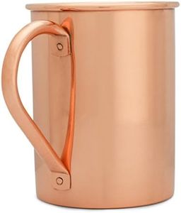 Copper Mules Moscow Mule Mug Handcrafted of 100% Pure THICK Copper - Straight Smooth Finish - RAW Copper Interior - Authentic and Strong Riveted Handle - Holds 16oz