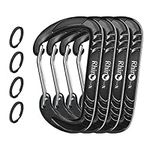 RHINO Produxs 12kN Heavy Duty Lightweight Carabiner Clips with Keyrings- Excellent for Securing Pets, Outdoor, Camping, Hiking, Hammock, Dog Leash Harness, Keychains, Water Bottle