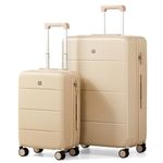 Hanke Luggage Sets 2 Piece with Spinner Wheels, 20/28 Inch Hard Shell Suitcases Set TSA Approved Luggage Travel Rolling Large Luggage(Cuba Sand)