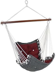 Sunnydaze Tufted Victorian Large Hanging Hammock Chair - Sturdy 300 Pound Capacity - Red