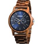 Mens Wooden Watch With Gift Box & Accessories,Wood Anniversary Gift For Him, Wooden Watches UK, Chronograph Wrist Watch, Unique Timepiece For Husband, Grooms Gift, Bestman Gift, 5 Year Anniversary