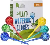 LGL Plant Watering Globes - Automatic Self Watering Globes. Decorative Self Watering Planter Inserts Made From Hand-Blown Durable Glass. Self Watering Spikes to Support Plant Health. 6 Pack, Jumbo.