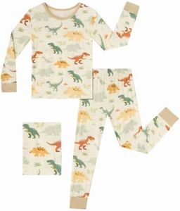 GUISBY Baby Rayon of Bmamoo Printed Pajamas Set Long Sleeve 2 Piece 2-3T