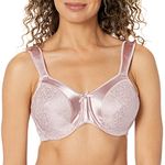 Bali Women's Satin Tracings Minimizer Underwire Bra, Rosewood, 40DDD