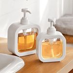 RATAVA Empty Bottle Soap Dispenser for Bathroom Kitchen Large-Capacity Dispensing Bottled Hand Soap Dish Soap Shower Gel Shampoo Washing Powder Replacement Empty Bottle 1PC (White)