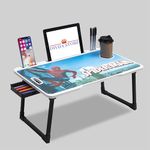 Datar Fashion Foldable Wooden Mini Laptop Table for Bed, Study Table with Drawer, Tablet/Mobile Holder for Kids & Adults->> (Spiderman Cotted)