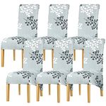 Leorate Dining Chair Slipcover XL Size High Back Chair Cover Stretch Printing Chair Protector for Wedding Party Banquet Hotel Home Decor Color-899 Pack of 6