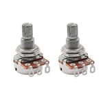 Musiclily A500K Metric Split Shaft Mini Pots Audio Taper Potentiometers for Electric Guitar or Bass (Set of 2)