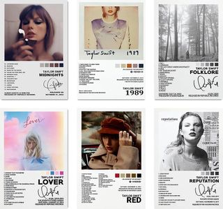 Famous Star Poster Music Album Cover Six piece set Posters 8x12inch 20x30cm Prints Bedroom Decor Paper Canvas for Wall Art Print Gift Home Decor Unframe Paper Poster SIX Count