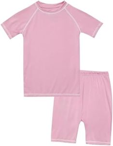 VAENAIT BABY Infant Toddler Junior Summer Rayon from Bamboo Pajamas Short Pjs 2pcs Set Stitch berrypink JS