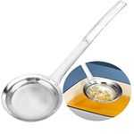 (Dia 11cm ) - Betan Multi-functional Hot Pot Fat Skimmer Spoon - Stainless Steel Fine Mesh Food Strainer for Skimming Grease and Foam