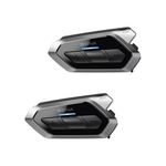 Sena 50R 3-Button Motorcycle Bluetooth Headset w/Sound by Harman Kardon Integrated Mesh Intercom System Premium Microphone & Speakers, Dual Pack