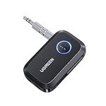 UGREEN Car Bluetooth 5.3 AUX Adapter, Mini Bluetooth 5.3 Receiver for Home Stereo/Speaker/Wired Headphones/Car, Bluetooth Car Receiver AUX, Handsfree Call, Dual Device Connection, 15 Hour Playtime